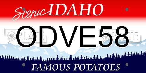 ODVE58 Idaho License Plate