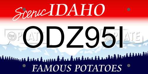 ODZ95I Idaho License Plate