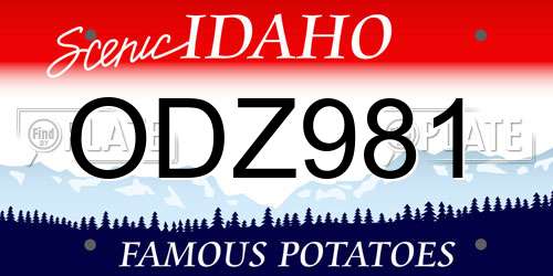 ODZ981 Idaho License Plate
