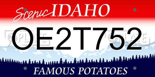 OE2T752 Idaho License Plate