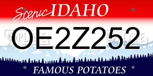 OE2Z252 Idaho License Plate