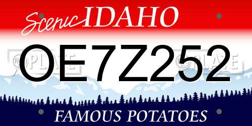 OE7Z252 Idaho License Plate