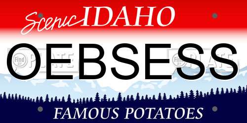 OEBSESS Idaho License Plate