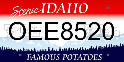 OEE8520 Idaho License Plate