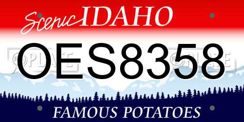 OES8358 Idaho License Plate