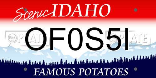 OF0S5I Idaho License Plate
