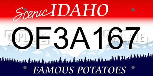 OF3A167 Idaho License Plate
