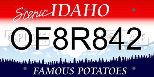 OF8R842 Idaho License Plate