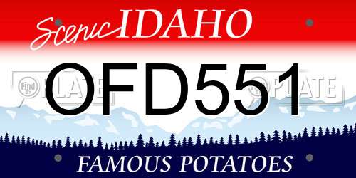 OFD551 Idaho License Plate