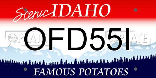OFD55I Idaho License Plate