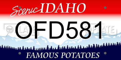 OFD581 Idaho License Plate