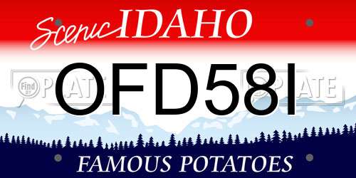 OFD58I Idaho License Plate