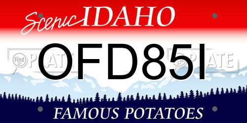 OFD85I Idaho License Plate