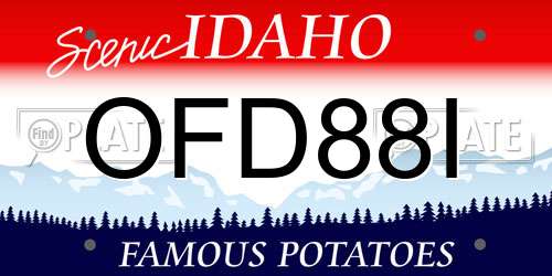 OFD88I Idaho License Plate