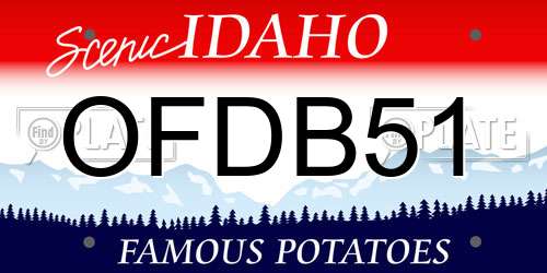OFDB51 Idaho License Plate