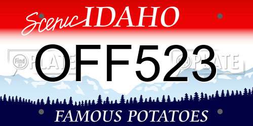 OFF523 Idaho License Plate