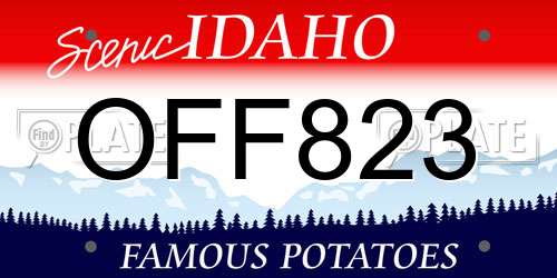 OFF823 Idaho License Plate