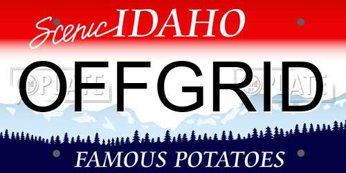 OFFGRID Idaho License Plate