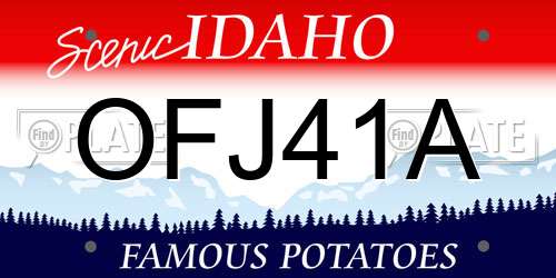 OFJ41A Idaho License Plate