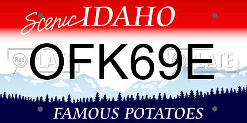 OFK69E Idaho License Plate