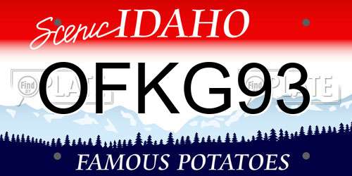 OFKG93 Idaho License Plate