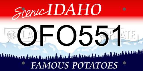 OFO551 Idaho License Plate