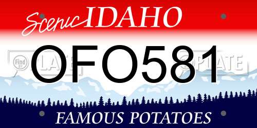 OFO581 Idaho License Plate