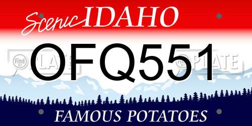 OFQ551 Idaho License Plate