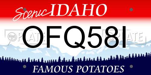 OFQ58I Idaho License Plate