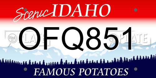 OFQ851 Idaho License Plate