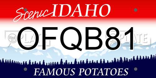 OFQB81 Idaho License Plate