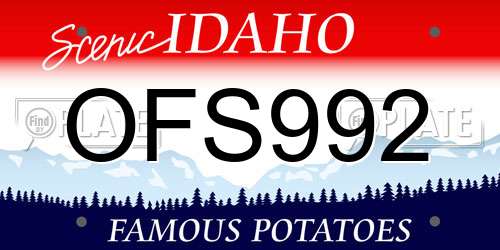 OFS992 Idaho License Plate