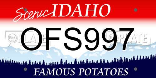 OFS997 Idaho License Plate