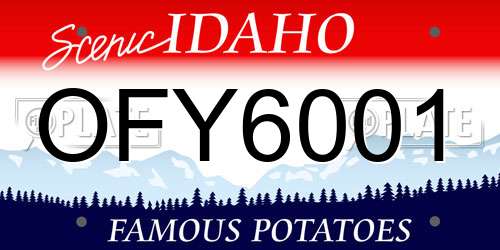 OFY6001 Idaho License Plate