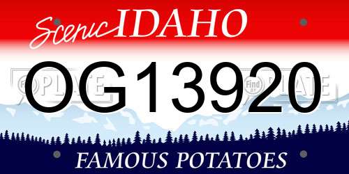 OG13920 Idaho License Plate