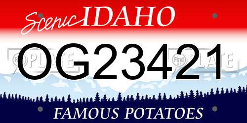 OG23421 Idaho License Plate