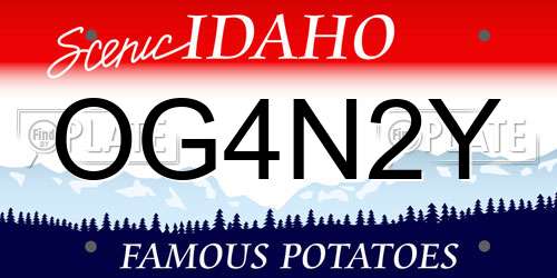 OG4N2Y Idaho License Plate