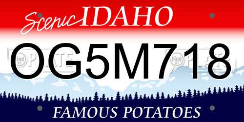 OG5M718 Idaho License Plate