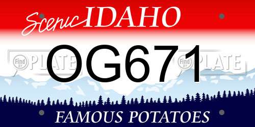 OG671 Idaho License Plate