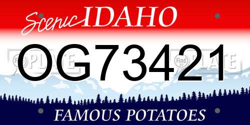 OG73421 Idaho License Plate
