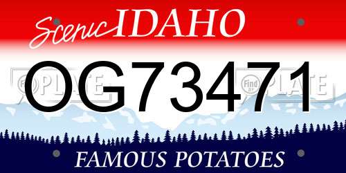 OG73471 Idaho License Plate