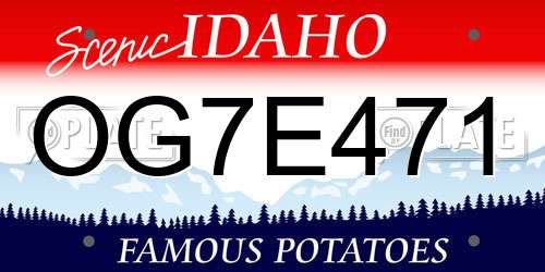 OG7E471 Idaho License Plate