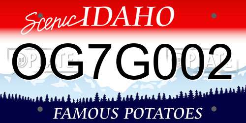 OG7G002 Idaho License Plate