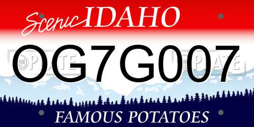 OG7G007 Idaho License Plate