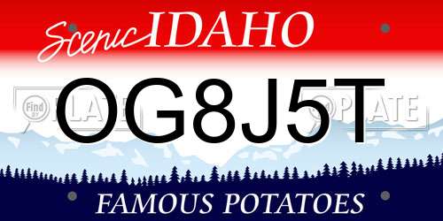 OG8J5T Idaho License Plate