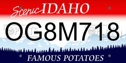 OG8M718 Idaho License Plate