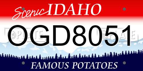 OGD8051 Idaho License Plate