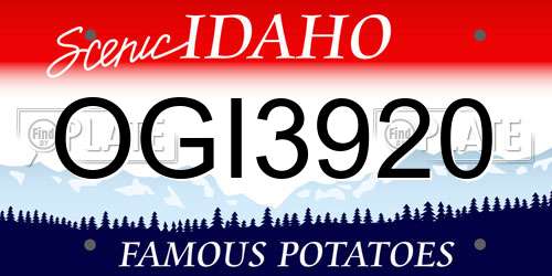 OGI3920 Idaho License Plate