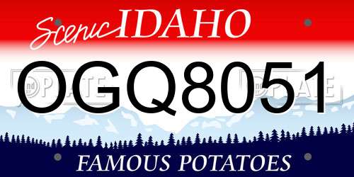 OGQ8051 Idaho License Plate