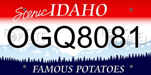 OGQ8081 Idaho License Plate